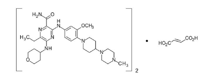 化学式 富马酸吉瑞替尼片说明书(适应症、用法用量、副作用和不良反应)